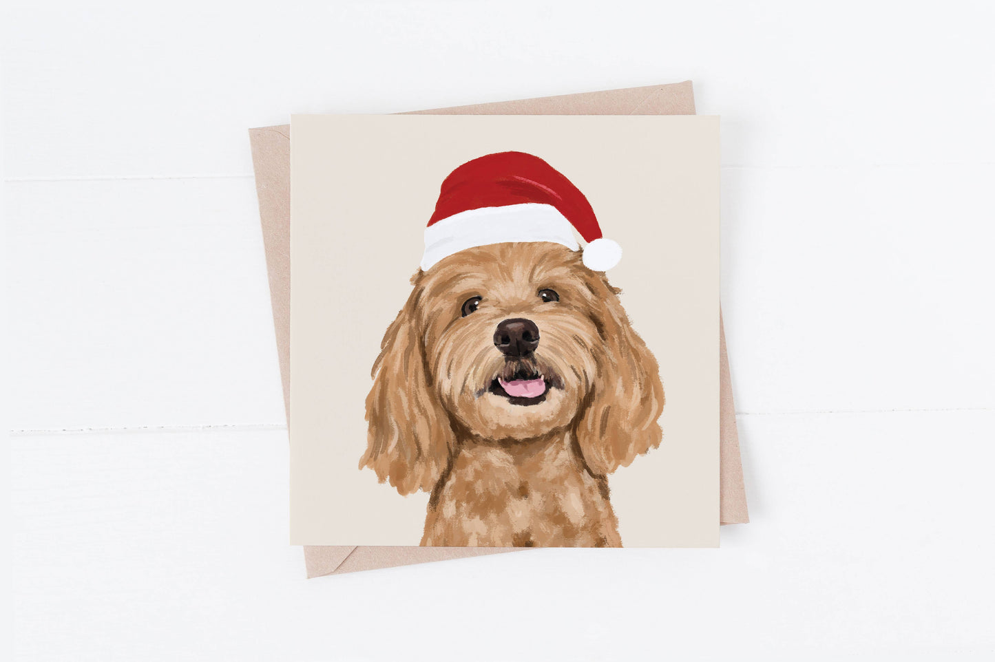 Cockapoo Light Brown Dog Christmas Cards