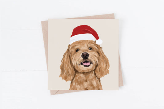 Cockapoo Light Brown Dog Christmas Cards
