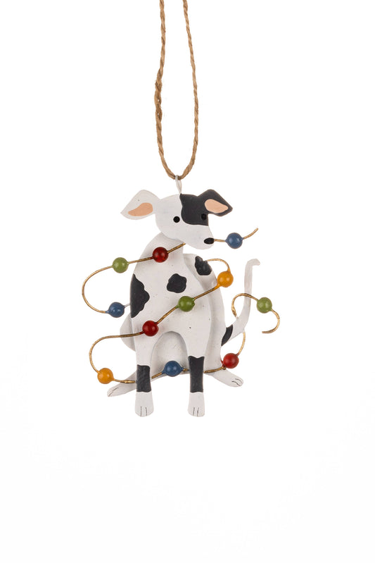 Whippet with Festive Lights  decoration