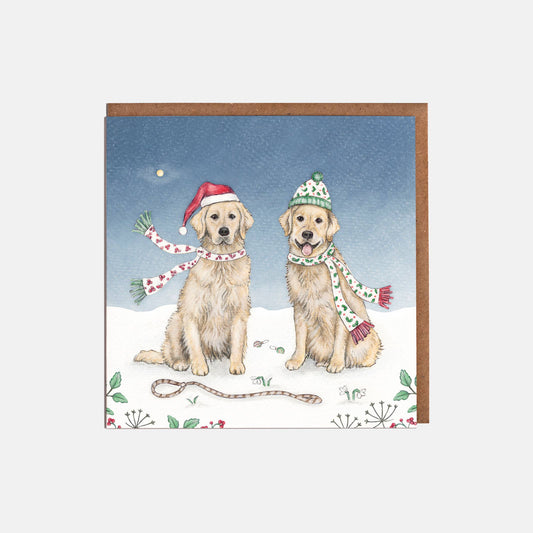 Golden Retrievers Dog Christmas Card