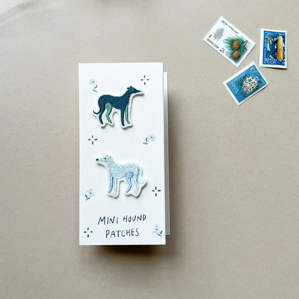 Mini Hounds, Pack of two embroidered patches