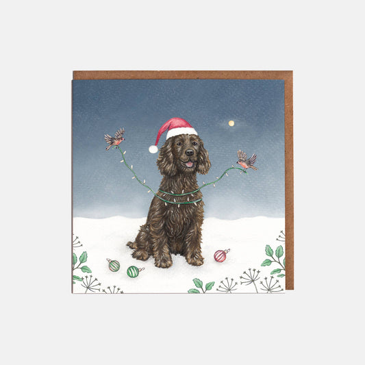 Spaniel Dog Christmas Card