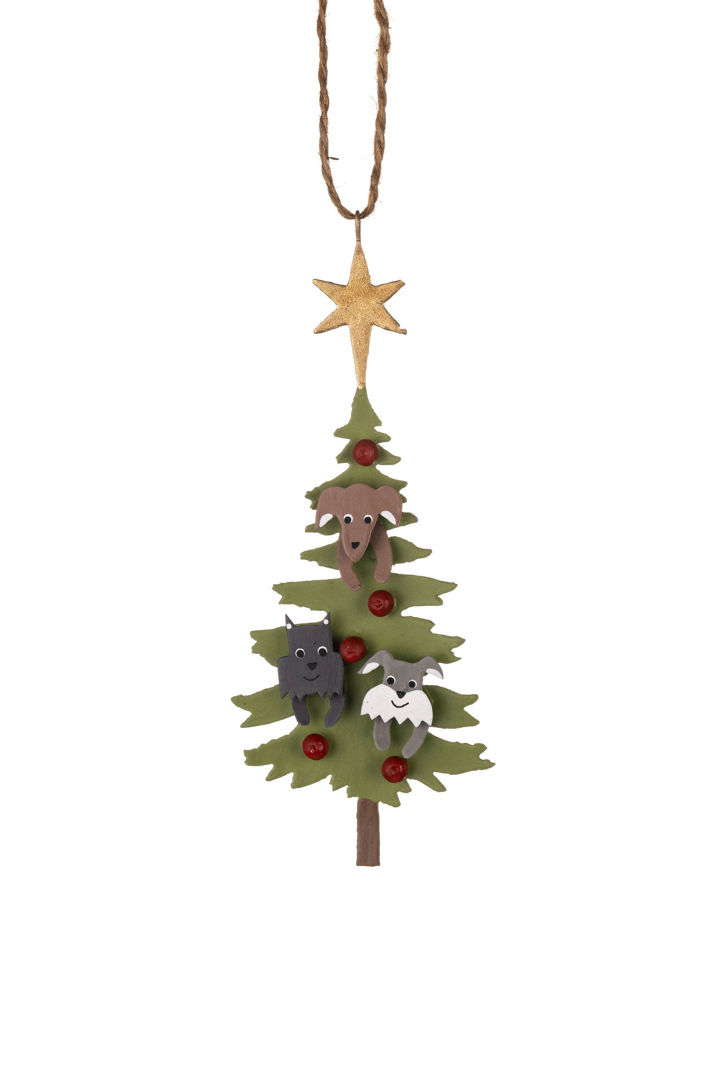 Schnauzers In Tree Hanger Christmas Decoration