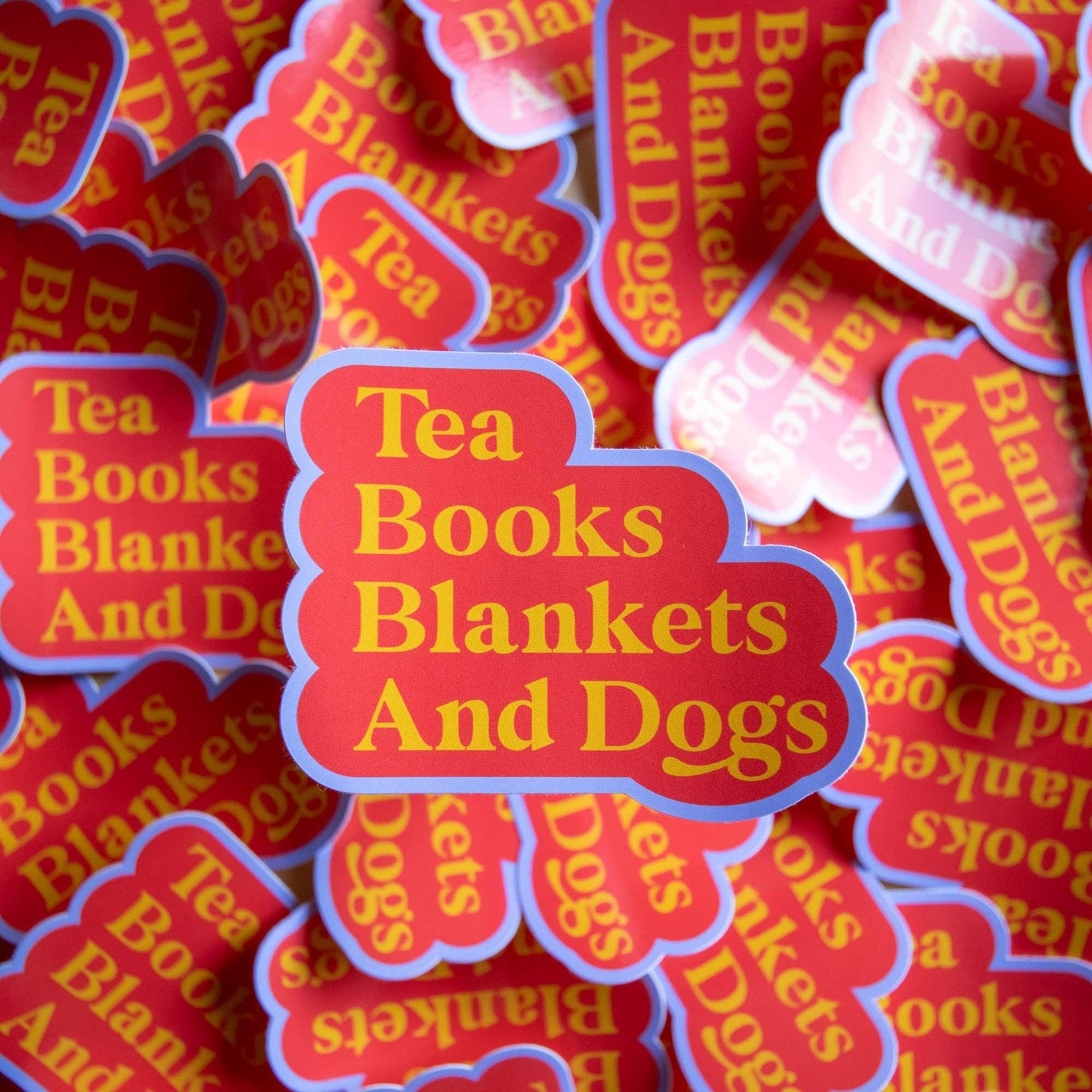 Tea, Books, Blankets and Dogs Vinyl Sticker